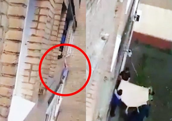 В Подольске спасли ребенка, повисшего на карнизе балкона