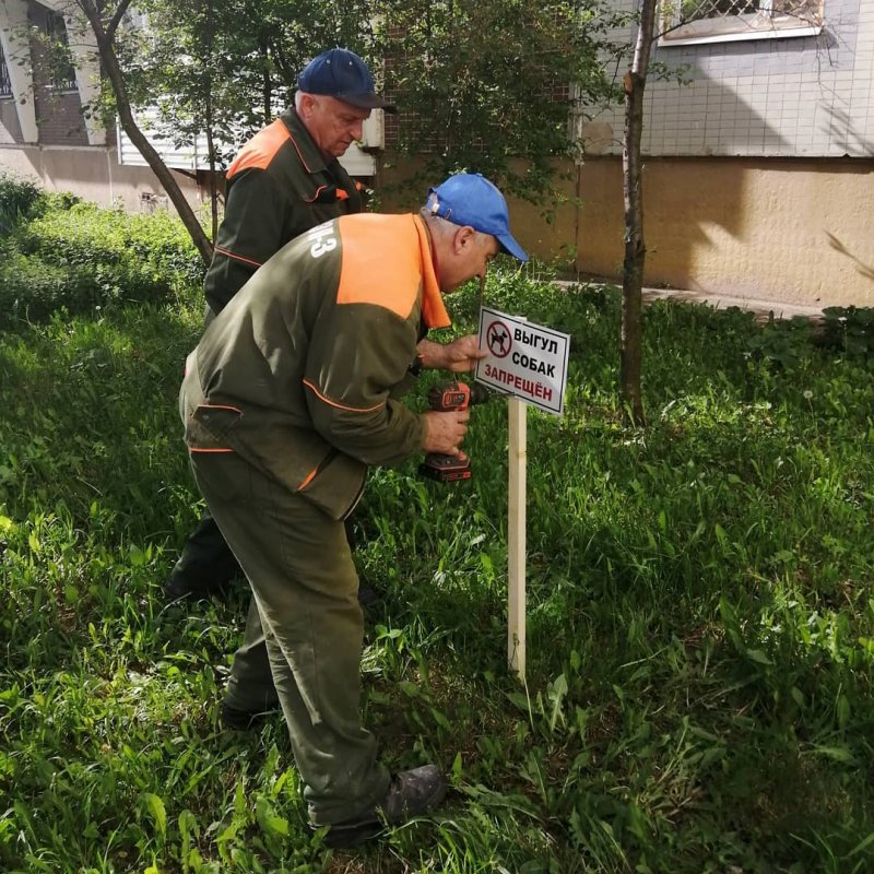 В Ивантеевке устанавливают таблички, запрещающие выгул собак