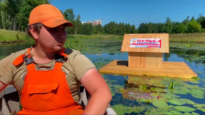 Новый домик для уток появился на реке Уче в Ивантеевке
