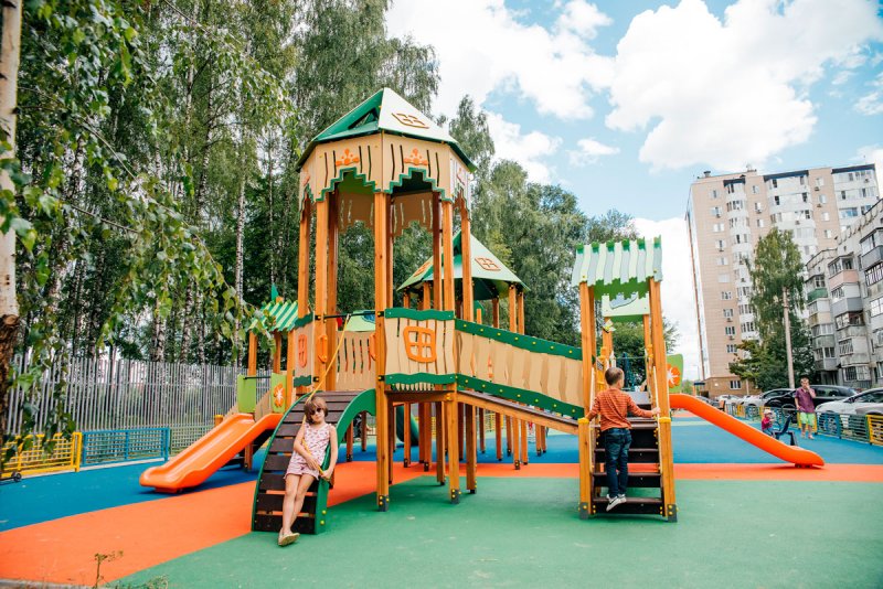 В Пушкинском округе построено девять новых детских площадок