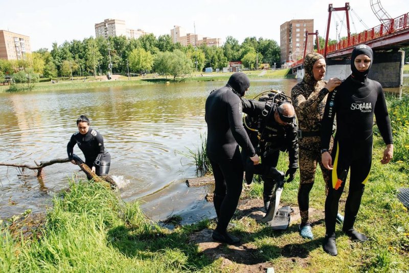 В Пушкино расчистили реку Серебрянка