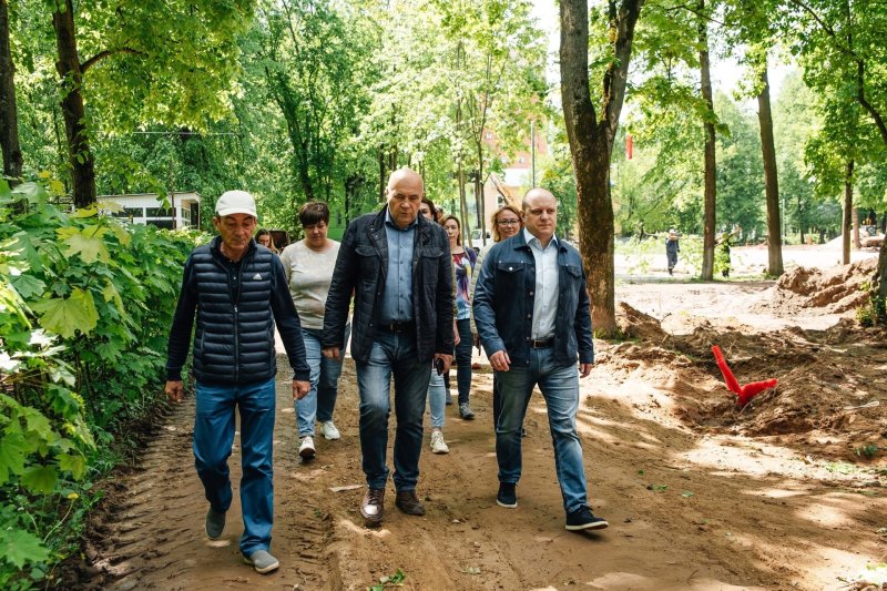 Работы по реконструкции парка культуры и отдыха в Пушкино продолжаются