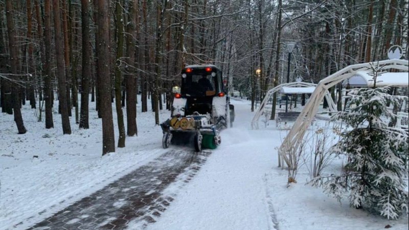 Последствия снегопада устраняют 200 человек и 61 единица спецтехники в парках Подмосковья