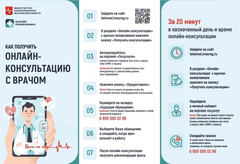 Жители Пушкинского округа могут получить консультацию врача онлайн