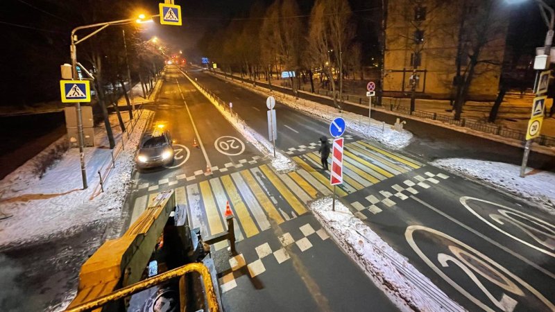 В городском округе Пушкинский два пешеходных перехода оборудовали подсветкой в этом году