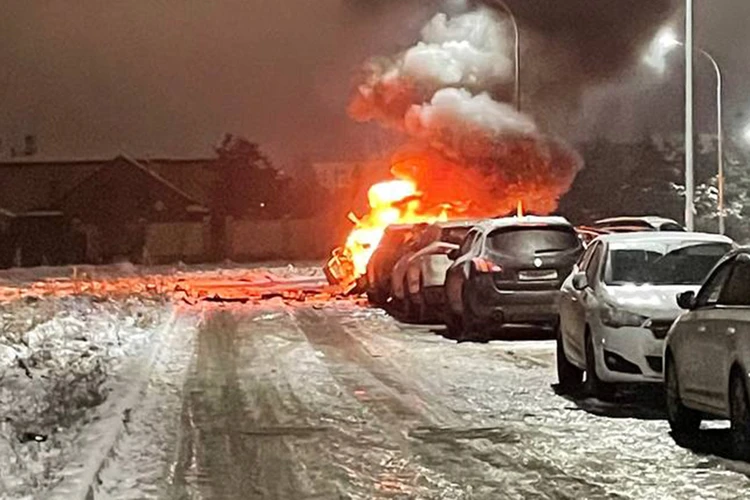 В Одинцово взорвалась машина : видео