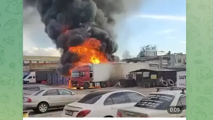 Мощный взрыв уничтожил фуру в Видном