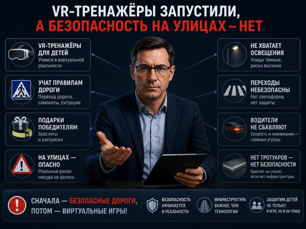 VR-тренажёры для детей запустили, а пешеходные переходы под открытым небом всё ещё опасны