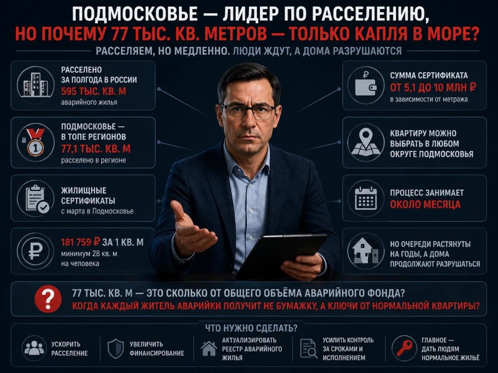 Подмосковье — лидер по расселению, но почему 77 тыс. кв. метров — только капля в море аварийного фонда?