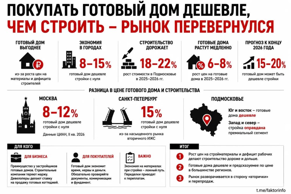 Покупать готовый дом дешевле, чем строить — рынок перевернулся