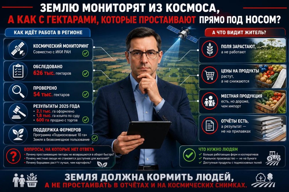 Землю мониторят из космоса, а как с гектарами, которые простаивают прямо под носом?