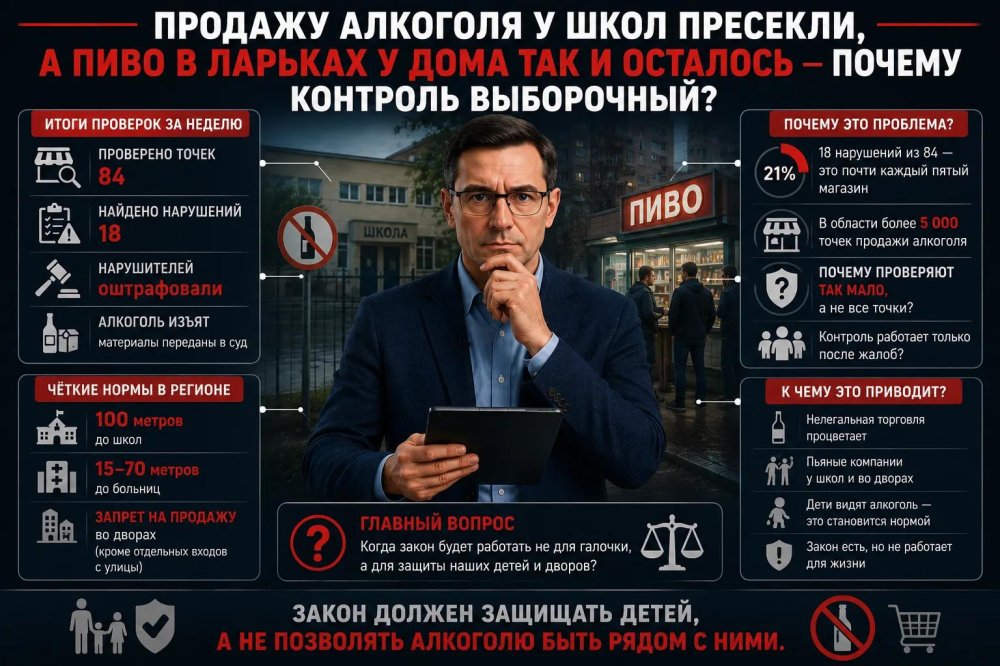 Продажу алкоголя у школ пресекли, а пиво в ларьках у дома так и осталось — почему контроль выборочный?