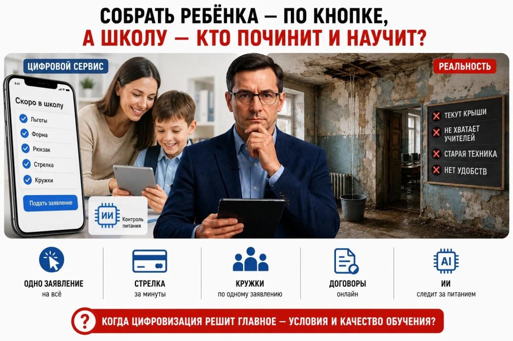Собрать ребенка в школу теперь можно по кнопке — а саму школу кто будет чинить и учить?