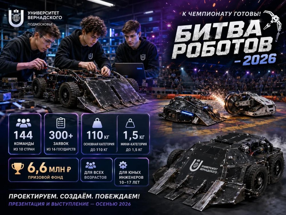 Студенты Университета Вернадского готовят боевого робота к чемпионату «Битва роботов — 2026»